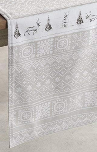 Maison d' Hermine Table Runner 100% Cotton Double Layer Table Runners 108 inches Long for Thanksgiving Christmas Decorations Home Kitchen Dining Party Wedding (Cozy Christmas, 14.5" x 108")