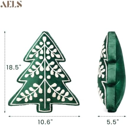 aels embroidered 18.5" merry christmas tree decorative throw, side view