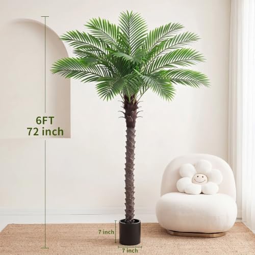6ft artificial phoenix palm tree for outdoors, tall shown in use