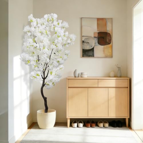 bincue artificial white cherry blossom tree fake tree, package contents