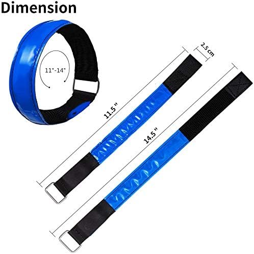 Rechargeable LED Armband for Running(2 Pack), Light Up LED Armband, High Visibility Reflective Running Gear for Night Safety, Running Lights for Running Walking Cycling