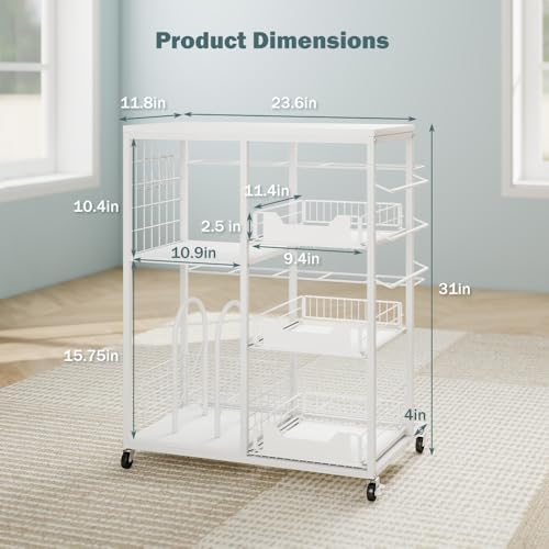 luckup rolling wrapping paper organizer cart – gift shown in use