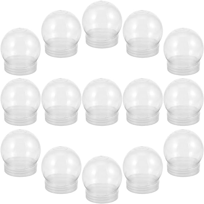 15 Pack 3 inch Snow Globes DIY Snow Globes Clear Plastic Water Globe with Screw Off Cap Water Globe Jar for DIY Crafts Christmas Valentine Home Decoration Snow Globe Clear Fillable Jar Keeps