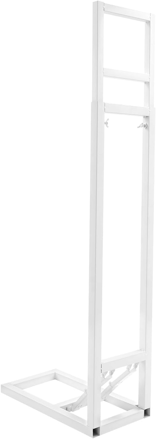 dynami white square wedding backdrop stand,metal arch backdrop, front angle view