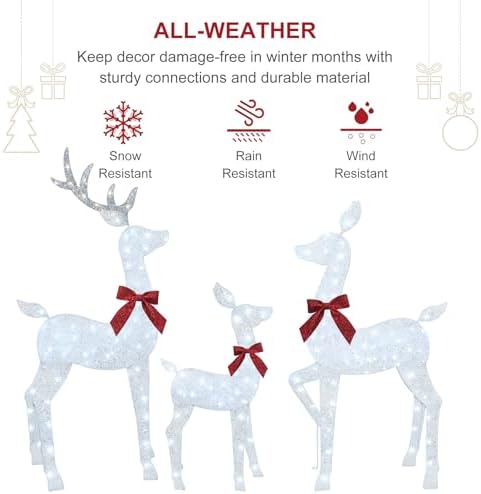 hoyechi 4 ft christmas decorations outdoor lighted reindeer, side view