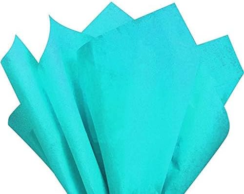 Allgala Tissue Gift Wrapping Paper | Colored Crepe Paper, Gift Bags, Packaging | Ideal for Wedding Gifts, Birthday Gifts, Father's Day and Graduation Gifts | 100-Sheet 20x26 Inch - Turquoise