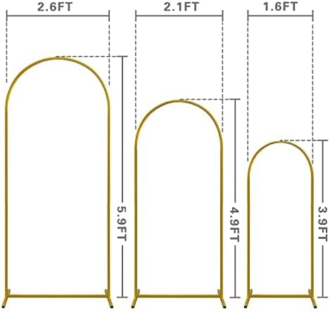 metal wedding arch backdrop stand,3-piece gold arch backdrop on a desk or shelf