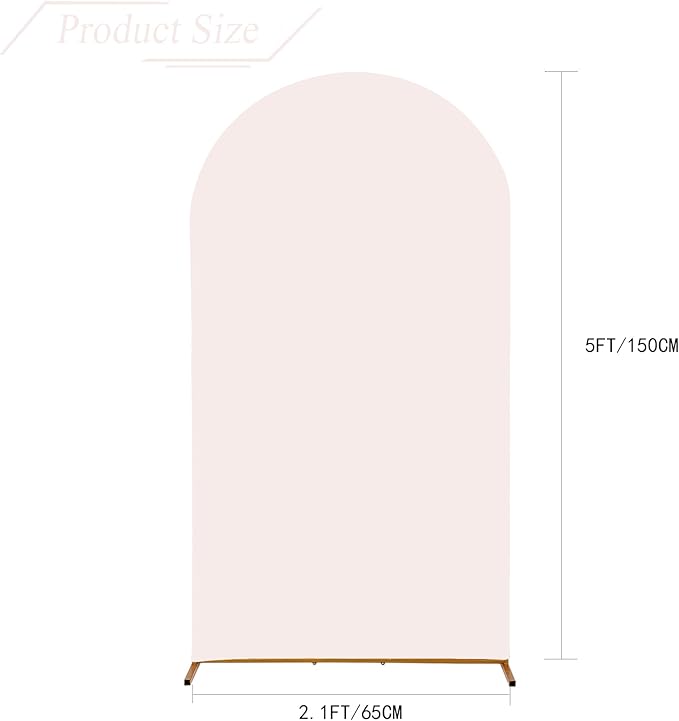 bricia Wedding Arch Backdrop Stand Cover, 5FT Double Sided Stretchy Arch Cover Fitted Wedding Birthday Party Banquet Decoration (Blush Pink 60''Lx25.2''W)
