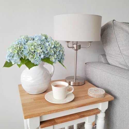 jinwoe light blue hydrangea artificial flowers,4pcs 20" real on a desk or shelf