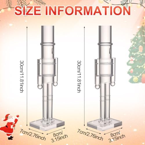thyle 2 pack acrylic christmas nutcracker set, clear shown in use