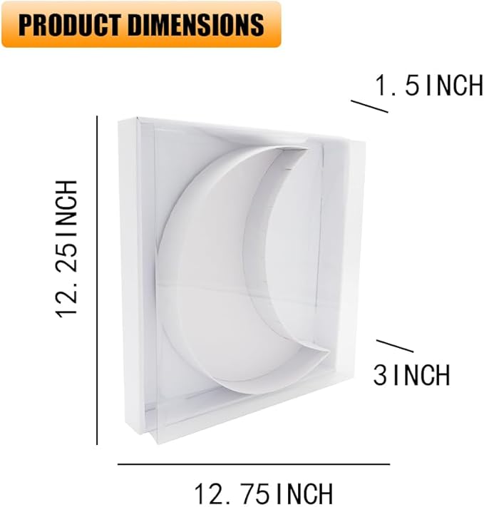 12" Fillable Cardboard Moon EID Charcuterie Gift Cupcake Box With Cover Sweets Packaging (MOON)