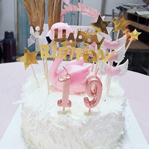 2nd Birthday Candle Two Years Pink Happy Birthday Number 2 Candles for Cake Topper Decoration for Party Kids Adults Numeral 20 23 12 26 29 21 27 62 25