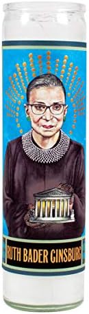 The Unemployed Philosophers Guild Ruth Bader Ginsburg Secular Saint Candle - Unscented 8 Inch Tall Glass Prayer Votive, Made in the USA