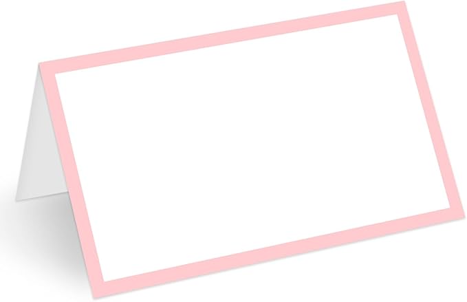 25 Pcs Blush Pink Place Cards, Blank Tent Name Cards for Food Buffet, Dinner Party, Wedding Reception, Bridal Shower Table Setting -02