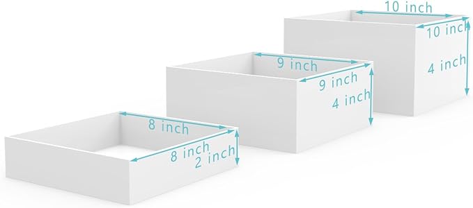 Buffet Risers, Food Risers for Buffet Table, Display Stand Shelf for Catering Dessert Collectibles Jewelry Figures Show, Acrylic Cube Display Nesting Risers with Hollow Bottoms,8,9,10", 3Pcs