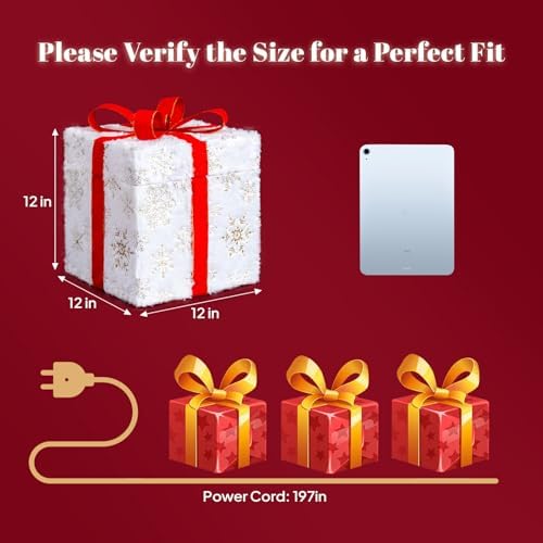 vingli animated christmas lighted gift boxes decoration, pop, front angle view