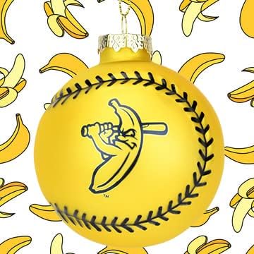 Tree Buddees x Savannah Bananas Yellow Baseball Shaped Glass Official Banana Ball Ornament - Limited Collectors Edition (Banana Ball) Discontinued in 2025