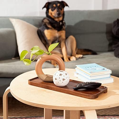 large solid acacia wood serving trays (17 x, front angle view