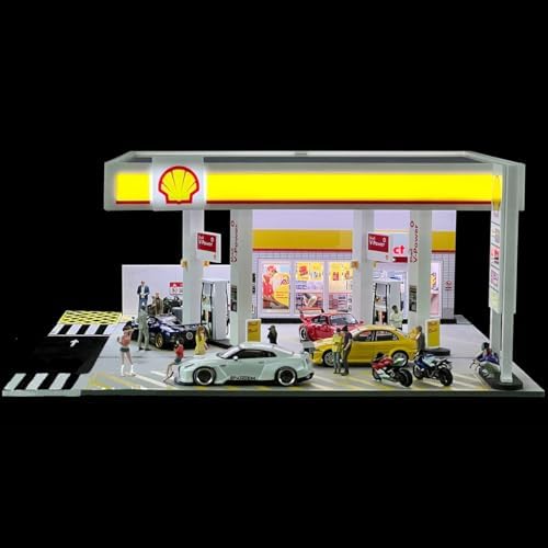 1/64 shell gas station display case gas station, front angle view