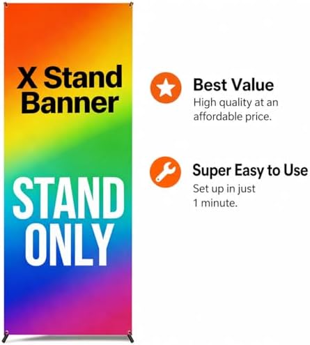 Premium X Banner Stand Display 24"x72" 4 UNITS