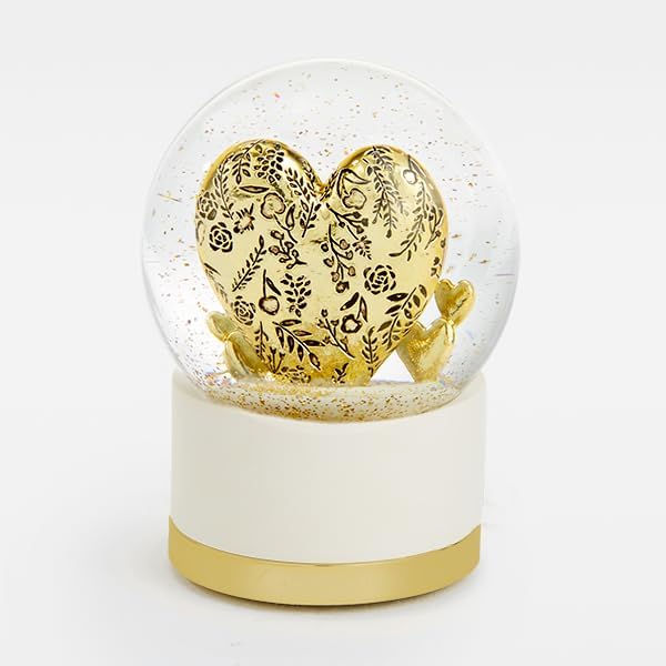 THINGS REMEMBERED Engraved Gold Mom Heart Musical Snow Globe (Free Customization), Plays Flower Song Music, Heartfelt Gift and Keepsake for Mom