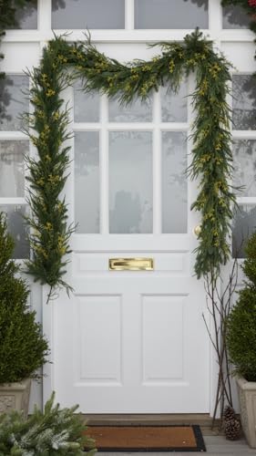 9ft handmade christmas garland,artificial cypress cedar pine needles, package contents