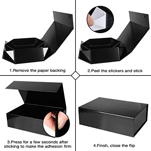 aimyoo 5 pack black magnetic gift boxes with, close-up detail