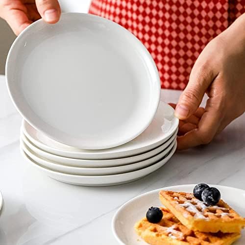 ceramic appetizer plates, 5.6 inch small dessert plates, front angle view