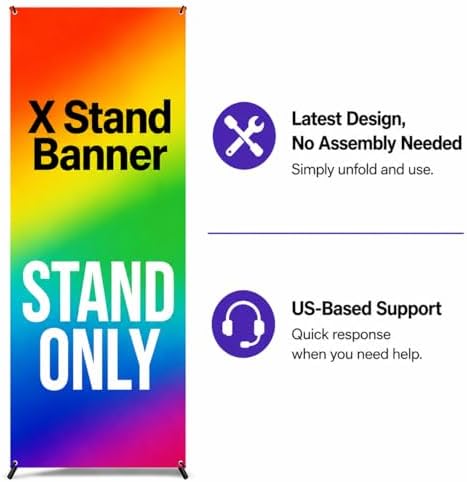 Premium X Banner Stand Display 24"x72" 4 UNITS