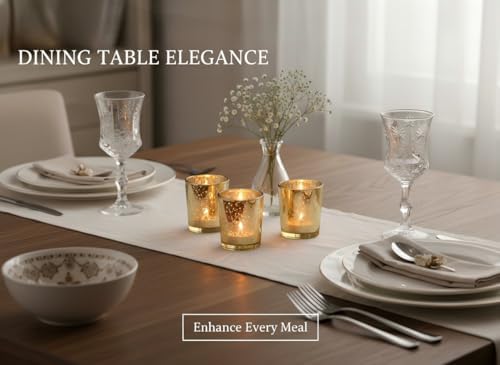 LETINE 6pcs Gold Votive Candle Holders – Tea Light Candles Holder & Standard Votive Size for Regular Votive Candles – Candle Holder for Home Decor, Garden Party Decorations, Engagement Table Decor