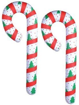 2 JUMBO Inflatable CANDY CANES/44in Vinyl CHRISTMAS Decor/DECORATIONS/FESTIVE Inflates