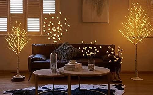 birchlitland lighted birch tree 6ft 330l warm white, side view
