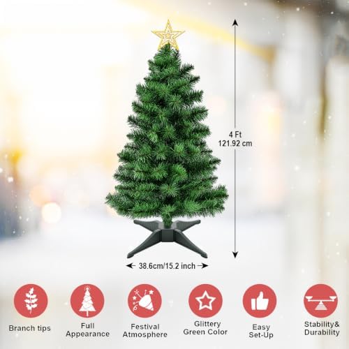duudo 4ft premium hinged artificial holiday small mini, front angle view