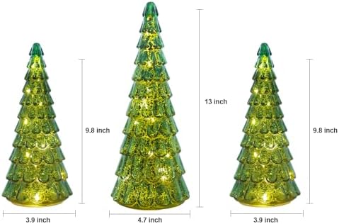 phitric christmas decorations indoor, 3 pcs sparkling glass, close-up detail