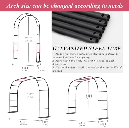 thickened tube garden arch trellis - metal garden shown in use