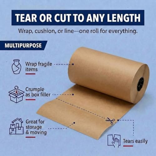 box usa kraft paper roll 30 x 14400" on a desk or shelf