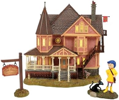 department 56 coraline pink palace apartments village set, main product view