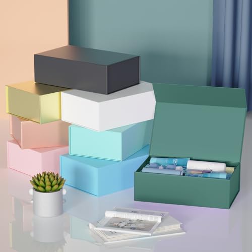 ryddoy 5 pack green gift box, 9.5x6x3'' gift, front angle view