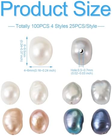 beadthoven 100pcs natural freshwater pearl beads 4-6mm mix shown in use