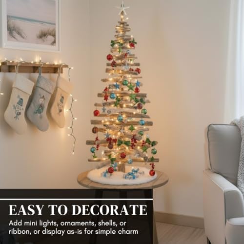 cz grain driftwood christmas tree, 3 feet tall, close-up detail