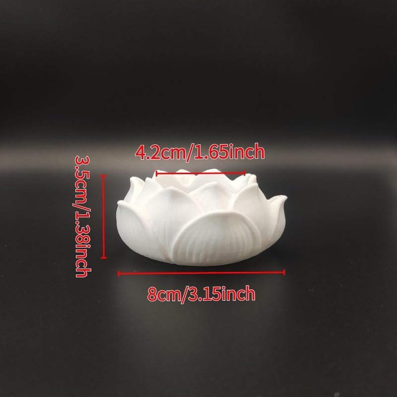 1pc 3D Printed Plastic Lotus Shaped Bowl Candleholder Unique Lotus Design Decorative Tabletop Bowl Candle Holder for Home Dining Room Wedding Party Decoration