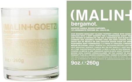 MALIN+GOETZ 9oz Scented Candle | Hand-Poured Soy Wax with Unique Fragrance Blends | Clean-Burning, Vegan & Cruelty-Free | Bergamot, Sage, Otto, Tomato, Strawberry, Cannabis, Dark Rum & Leather