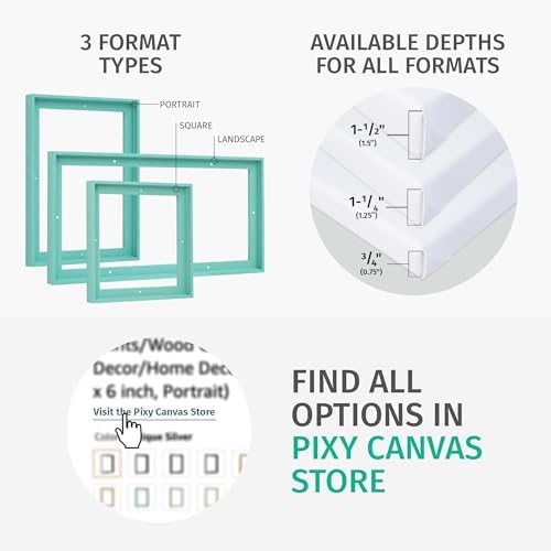 pixy canvas floater frame 16x20 for 3/4 (0.75), package contents
