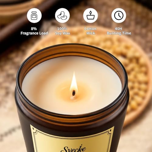 Lemon Scented Candles, 7oz Soy Wax Candle, Long Lasting Aromatherapy Jar Candle for Home, Scented Long Burning Candle Gift for Women and Men