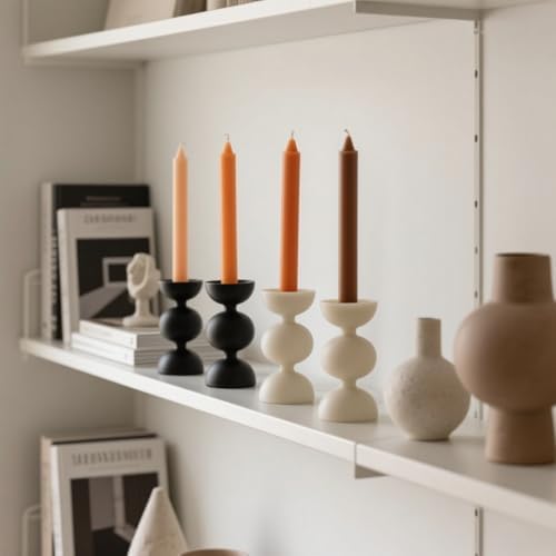 12-Pack Earth Tone Taper Candles, 10 Inch Unscented Dripless Candlesticks, Long-Lasting Burn Time of 7-8 Hours, Perfect for Fall Harvest Halloween Thanksgiving Dinners Parties and Home Décor
