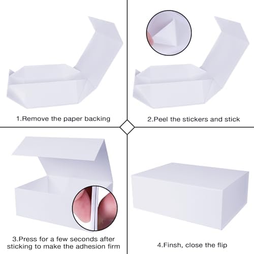aimyoo 5 pack white magnetic gift boxes with, close-up detail