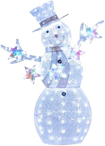 goplus 5 ft lighted snowman, christmas outdoor decoration, view 9