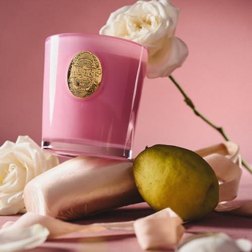 M&SENSE Peony Blush Scented Candle | 9.2 oz Soy Wax Pink Candle, Non-Toxic Aromatherapy Candle for Stress Relief & Home Spa