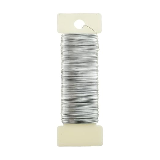 HAHIYO 26Gauge Silver Wire - 1 Roll, 38 Yards (115 Feet) Flexible Floral Wire for Crafts, Christmas Wreaths, Tree & Flower Arrangement, Wedding DIY
