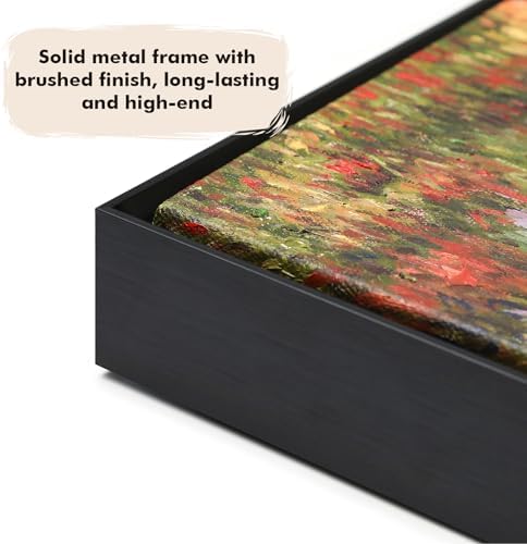 20x30 canvas floater frame for impressionism landscape art,black showing dimensions